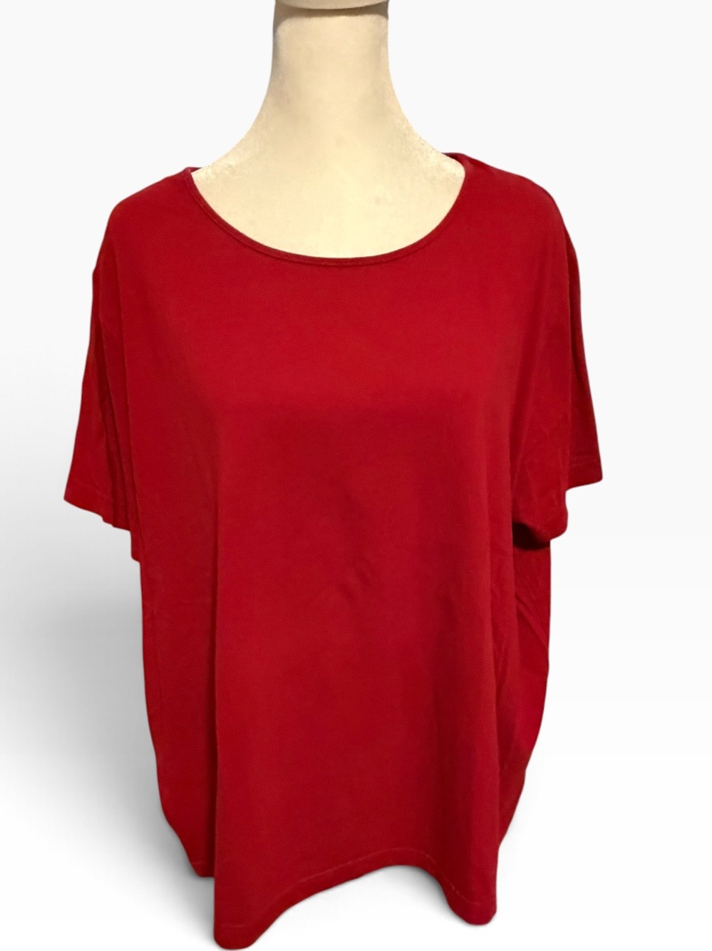Eddie Bauer lightweight cotton scoop neck short sleeve tee in red. Size XXL. GUC